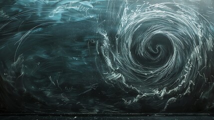 Poster - A chalkboard with a white chalk swirl drawn on it.