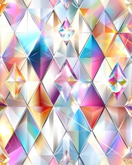Poster - Colorful Geometric Crystal Pattern.