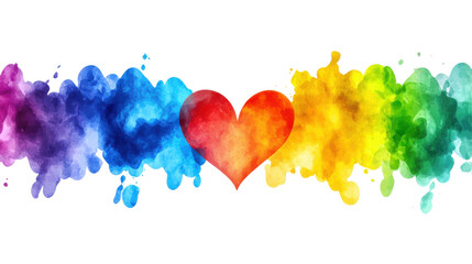 Poster - Watercolor heart vibrant background digital art colorful environment artistic viewpoint love concept