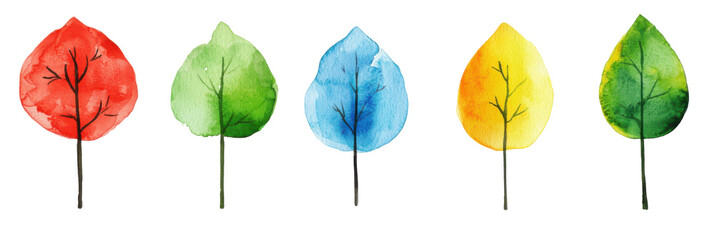 Poster - Vibrant watercolor leaves showcase nature art outdoor close-up translate background for creative inspiration