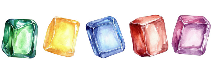 Poster - Watercolor gems illustrating nature's beauty artistic showcase studio setting vibrant colors transformative visuals
