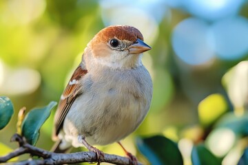 Poster - A small bird perched on a branch of a tree