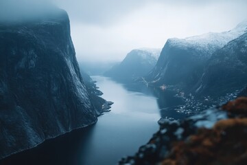 Poster - A serene mountain lake surrounded by majestic peaks