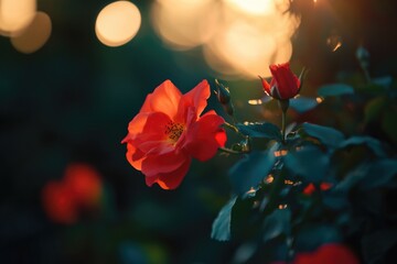 Poster - A detailed shot of a bloom with the warm sun shining behind it, suitable for use in nature-inspired designs or illustrations
