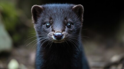 Poster - Small animal's face with big, round eyes looking up