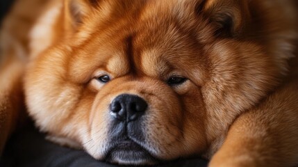 Aufkleber - A close-up shot of a dog relaxing on a couch, perfect for pet-related content or advertising