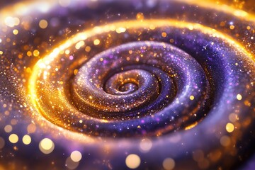 Aufkleber - Golden and purple sparks swirling together on a dark background, great for abstract or futuristic designs