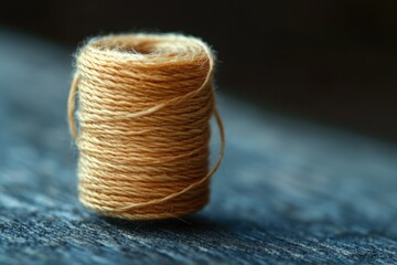 Poster - A spool of twine or yarn sitting on a table, great for craft and DIY projects