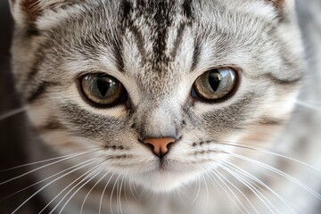 Poster - A close-up view of a curious cat gazing directly into the lens
