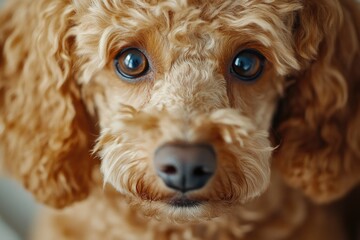 Poster - A close-up photo of a dog's face showing its unique blue eyes