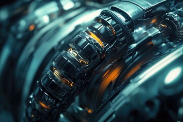Poster - Detailed shot of a motorcycle engine's inner workings