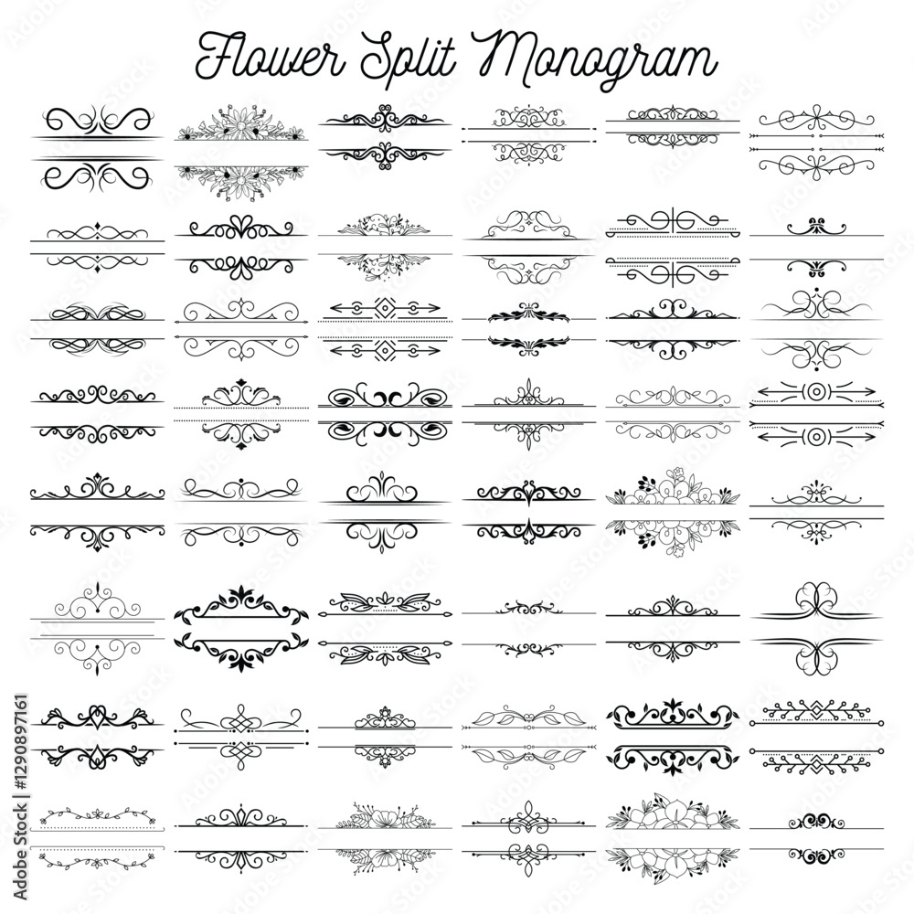 Calligraphic Design Elements and Frames Set Vintage Vector Collection ...