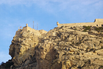 the view of barabara castle in alicante, spain
