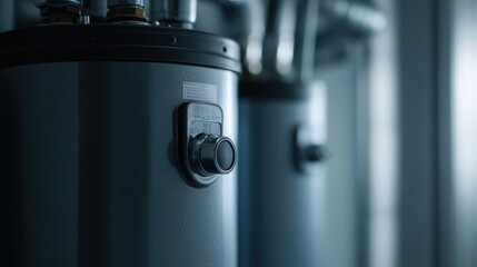 Poster - A close-up shot of a water heater in a room, ideal for use as an illustration or reference image
