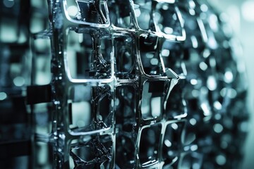 Aufkleber - A bunch of glasses stacked on a rack for storage or display