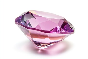 Poster - A single pink diamond sits alone on a white surface, waiting to be admired or used in jewelry design