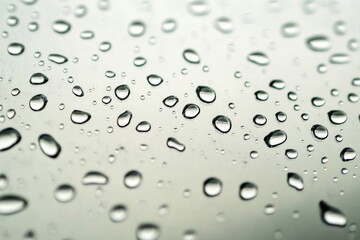 Poster - Close-up view of water droplets on a window, suitable for use in scenes with rain or mist