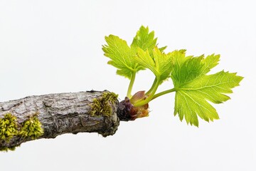 Poster - A close-up view of a single leaf on a tree branch, highlighting the details and texture