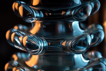 Aufkleber - Close-up of a clear glass vase sitting on a table surface