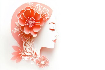 Poster - A woman holds a flower in her hair, perfect for nature-inspired or floral-themed designs