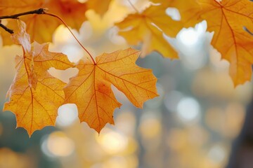 Poster - A detailed view of a single leaf on a tree branch, suitable for botanical or nature-themed uses