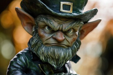 Poster - A detailed view of a small statue of a gnome, often found in gardens or homes