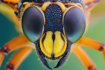 Fototapete - Macro shot of a bug's face with intricate details