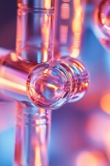Poster - A collection of glass bottles on a table or shelf, ideal for still life photography, product shots, or background element