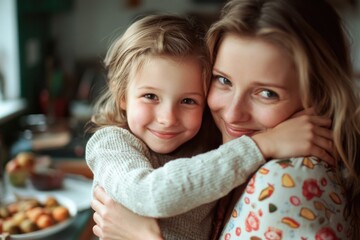Poster - Motherly love and affection between a woman and a young girl