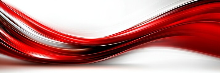 Poster - Dynamic Red Wave Abstract Background, Design Element. Flowing Lines, Digital Fluid Illustration.