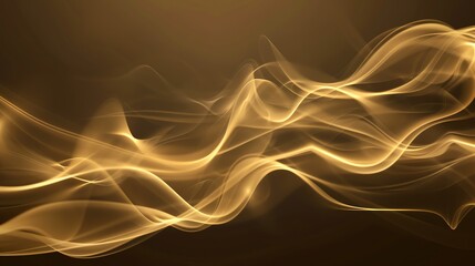 Poster - Abstract gold smoke or light streaks on a dark background.