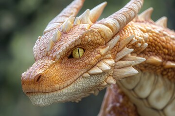 Aufkleber - A detailed view of a mythical dragon's face and neck, perfect for mythological or fantasy-themed designs