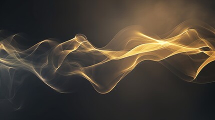 Poster - Abstract gold smoke or light streaks on a dark background.