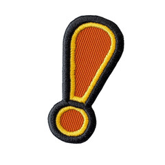 Bold embroidered exclamation mark patch badge
