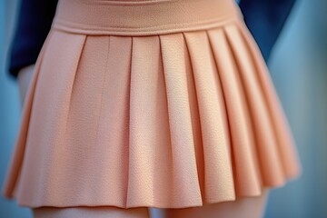 Poster - Portrait of a woman from the waist down, wearing a bright pink skirt