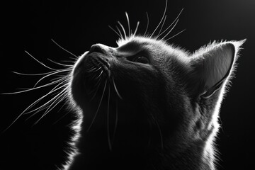 Poster - A close-up image of a black cat with a calm expression
