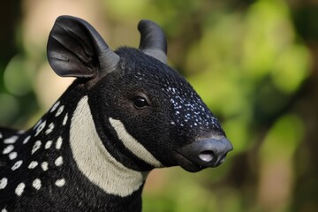 Poster - A close-up shot of a black and white animal, ideal for use in editorial or educational contexts