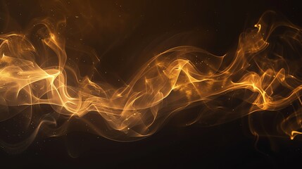 Poster - Abstract golden smoke or light streaks on a dark background.
