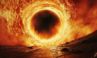Poster - a huge fire tunnel
