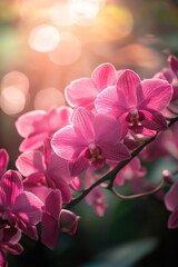 Poster - A close-up view of a cluster of pink flowers