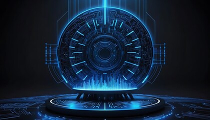 Poster - A Glowing Futuristic Digital Orb Displaying Connected Technology Design