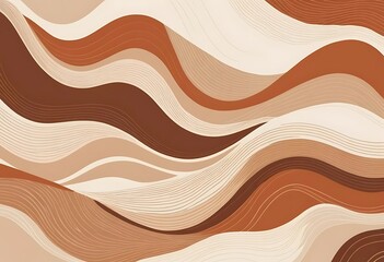 Poster - Abstract Wavy Lines Formed by Layered Color Combinations and Design