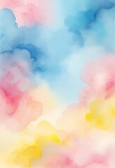 Poster - A Watercolor Painting Featuring Soft Shades of Multiple Colors