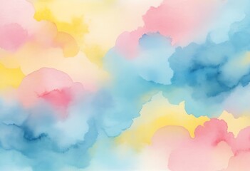 Poster - Colorful abstract watercolor background showing blended hues of various colors