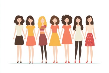 Poster - Group of female friends or colleagues standing side by side