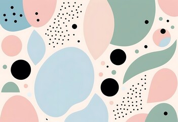 Poster - This image showcases abstract shapes in several pastel colors