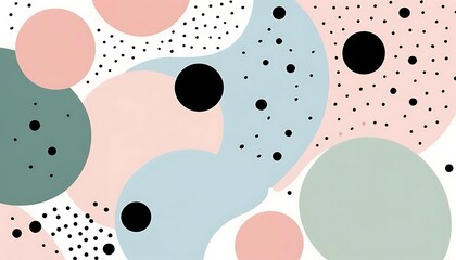 Poster - Abstract image featuring colorful shapes of circles and lines