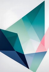 Poster - Geometric shapes and pastel colors create an abstract art composition