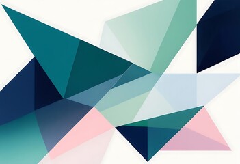 Poster - Geometric abstraction uses triangles of various shades of color