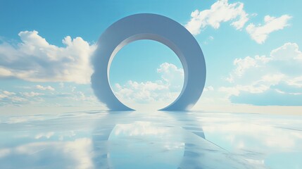 Poster - A surreal portal to another dimension floating in the sky.